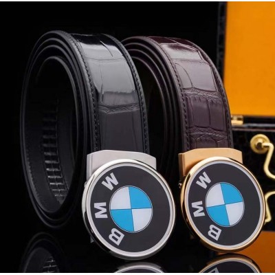 3.5cm width BMW stainless steel automatic buckle genuine leather belt