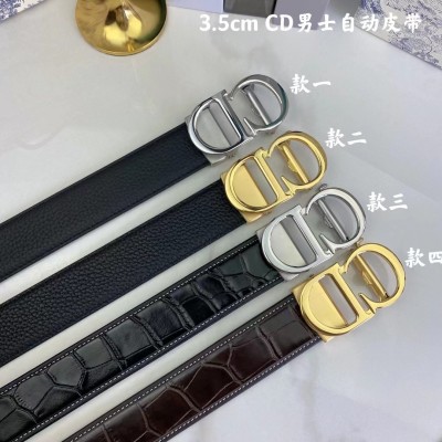 3.5cm width CD stainless steel automatic buckle genuine leather belt