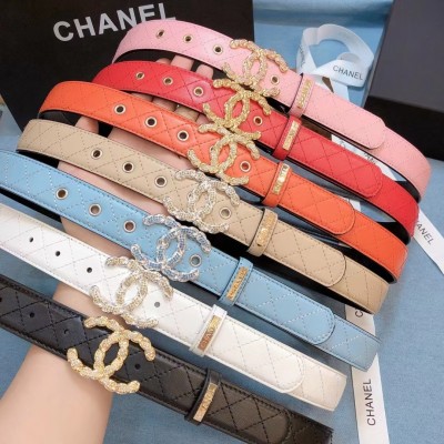 3.0cm width chanel stainless steel western buckle genuine leather belt