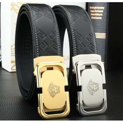 3.5cm width VERSACE stainless steel automatic buckle genuine leather belt