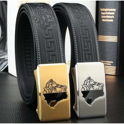 3.5cm width VERSACE stainless steel automatic buckle genuine leather belt