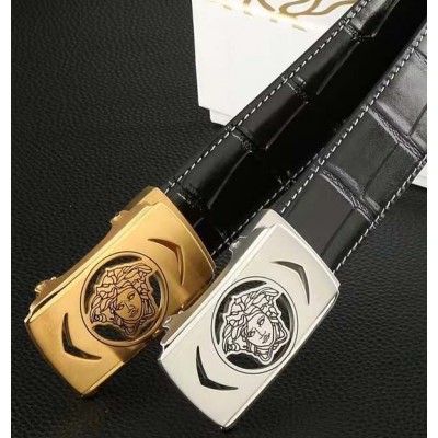 3.5cm width VERSACE stainless steel automatic buckle genuine leather belt