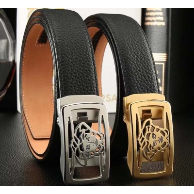 3.5cm width VERSACE stainless steel automatic buckle genuine leather belt