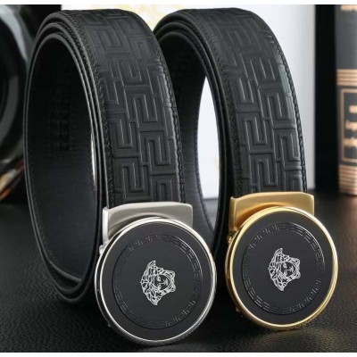 3.5cm width VERSACE stainless steel automatic buckle genuine leather belt