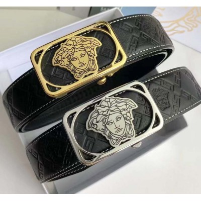 3.5cm width VERSACE stainless steel automatic buckle genuine leather belt