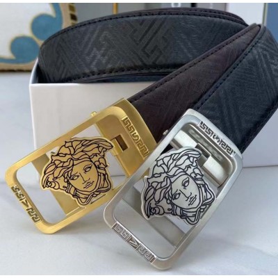 3.5cm width VERSACE stainless steel automatic buckle genuine leather belt