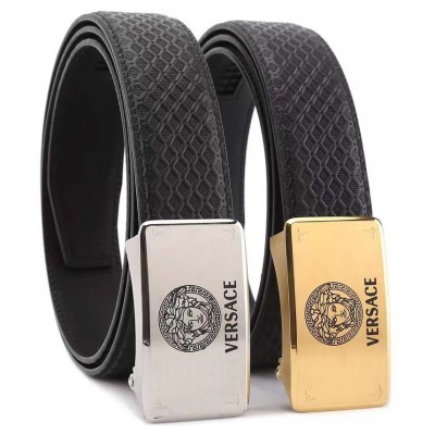 3.5cm width VERSACE stainless steel automatic buckle genuine leather belt