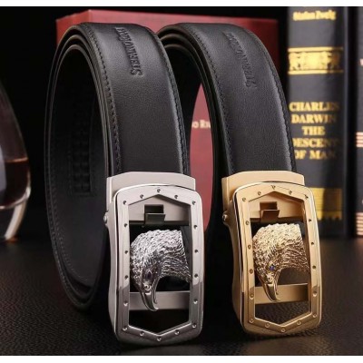 3.5cm width Stefano Ricci stainless steel automatic buckle genuine leather belt