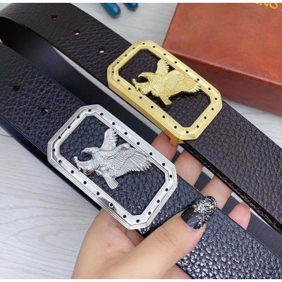 3.8cm width Stefano Ricci stainless steel western bead buckle genuine leather belt