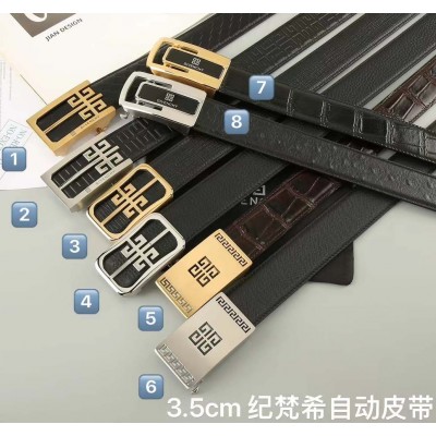 3.5cm width Givenchy stainless steel automatic buckle genuine leather belt