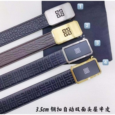 3.5cm width Givenchy stainless steel automatic buckle genuine leather belt