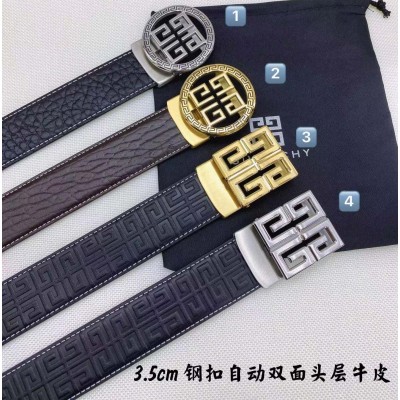 3.5cm width Givenchy stainless steel automatic buckle genuine leather belt