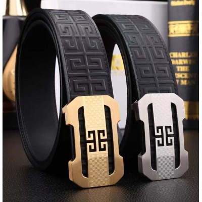 3.5cm width Givenchy stainless steel western bead buckle genuine leather belt