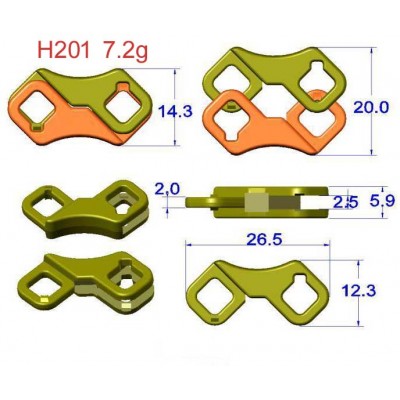 spring stopper H201 26.5mm pig nose 2 holes