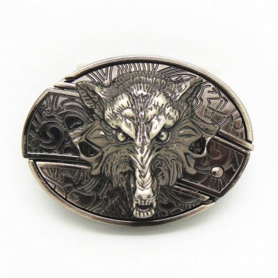 wolf head knife belt buckles