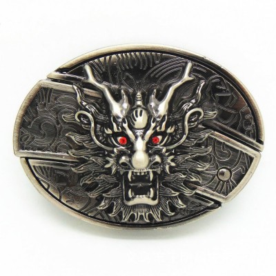 red crystal dragon head knife belt buckles