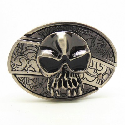 skull head enamel head knife belt buckles