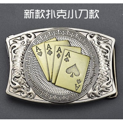 new style 4A poker knife belt buckles