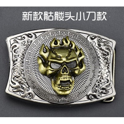 new style skull head knife belt buckles