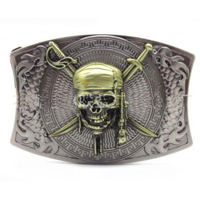 new style 2 knife skull head knife belt buckles